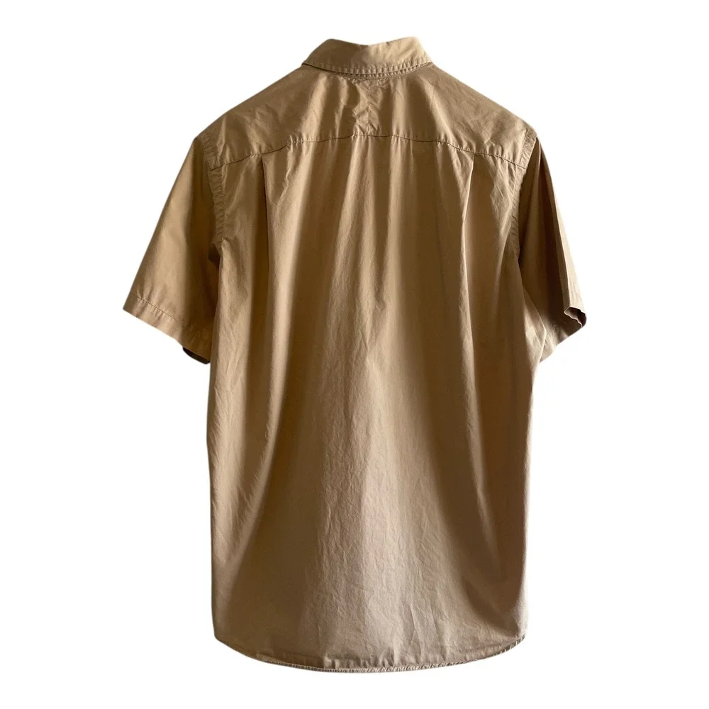 Polo Ralph Lauren Mens Medium Khaki Tan Short Sleeve Utility Button Down Shirt